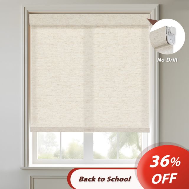 No Drill No Tools Linen Roller Shades