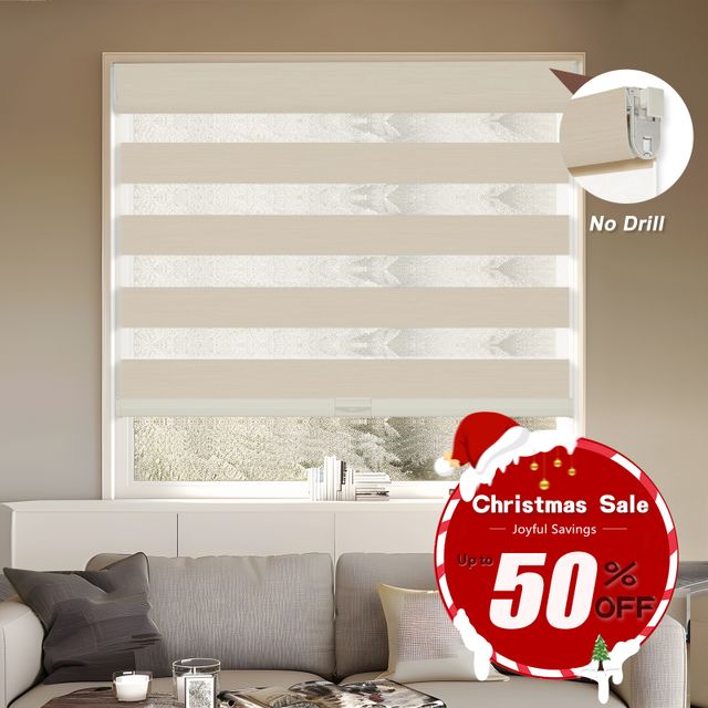 No Drill No Tools Double-layer Zebra Shades
