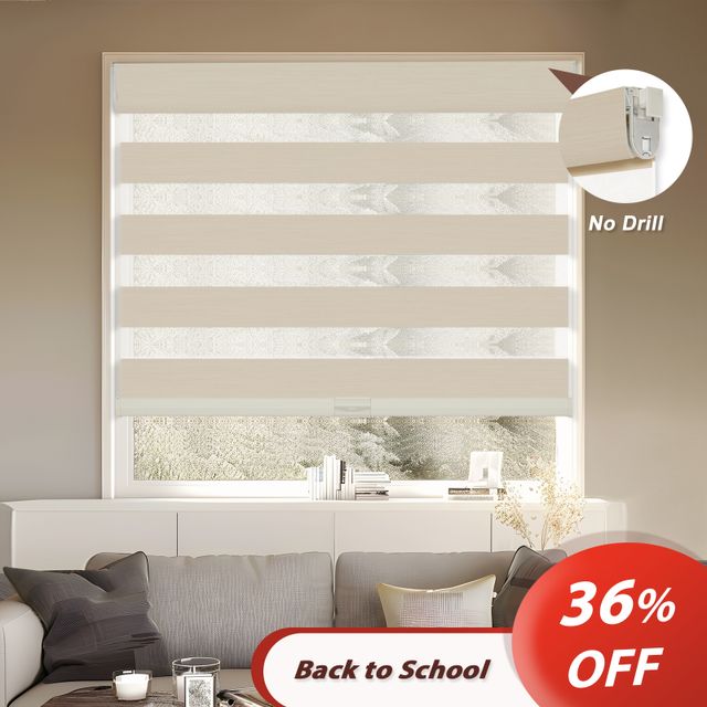 No Drill No Tools Double-layer Zebra Shades