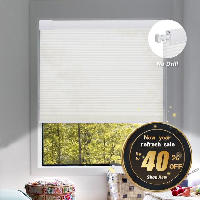 No Drill No Tools Bottom-Up Only Cellular Shades (1" cell )