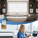  Smart Home Compatible Motorized Blackout Flat Fabric Roller Shades