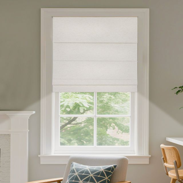 Natural Woven Linen Roman Shades