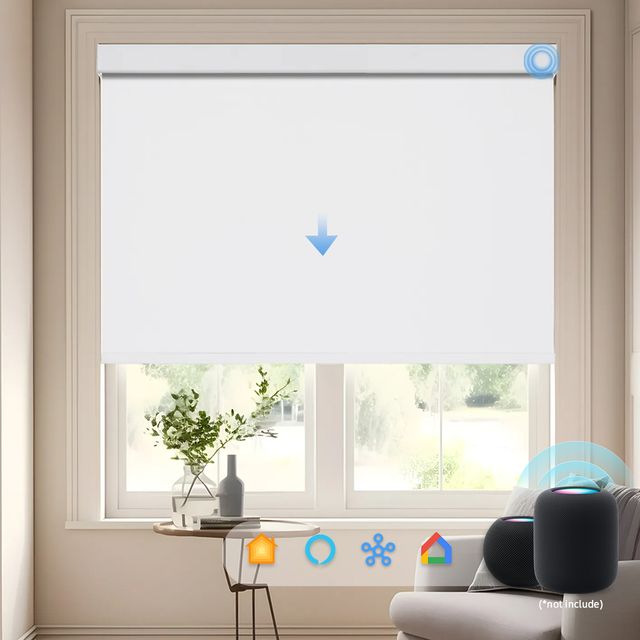 Motorized Blackout Roller Shades (Custom Size)