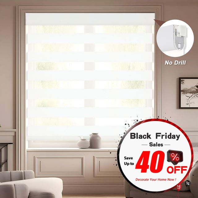 No Drill No Tools Zebra Shades