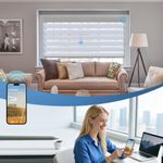 Convenient smartphone app control of motorized dual layer zebra shades from anywhere, integrating with smart home ecosystem for seamless automation