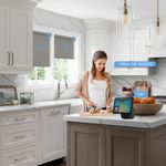 Persilux Smart No Drill Motorized Linen Roller Shades for Kitchen Windows