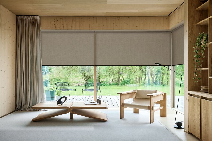 Persilux Natural Woven Linen Roller Shades