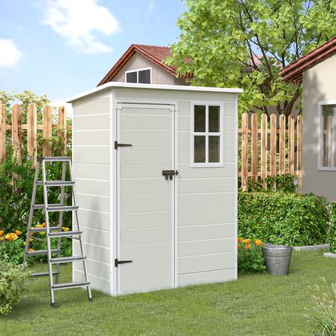 ELPOSUN Outdoor Resin Storage Shed 5x3 FT, Plastic Outside Sheds & Outdoor Storage with Lockable Door for Backyard