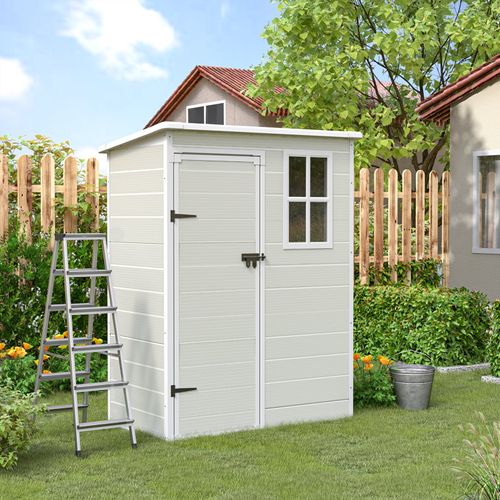 ELPOSUN Outdoor Resin Storage Shed 5x3 FT, Plastic Outside Sheds & Outdoor Storage with Lockable Door for Backyard
