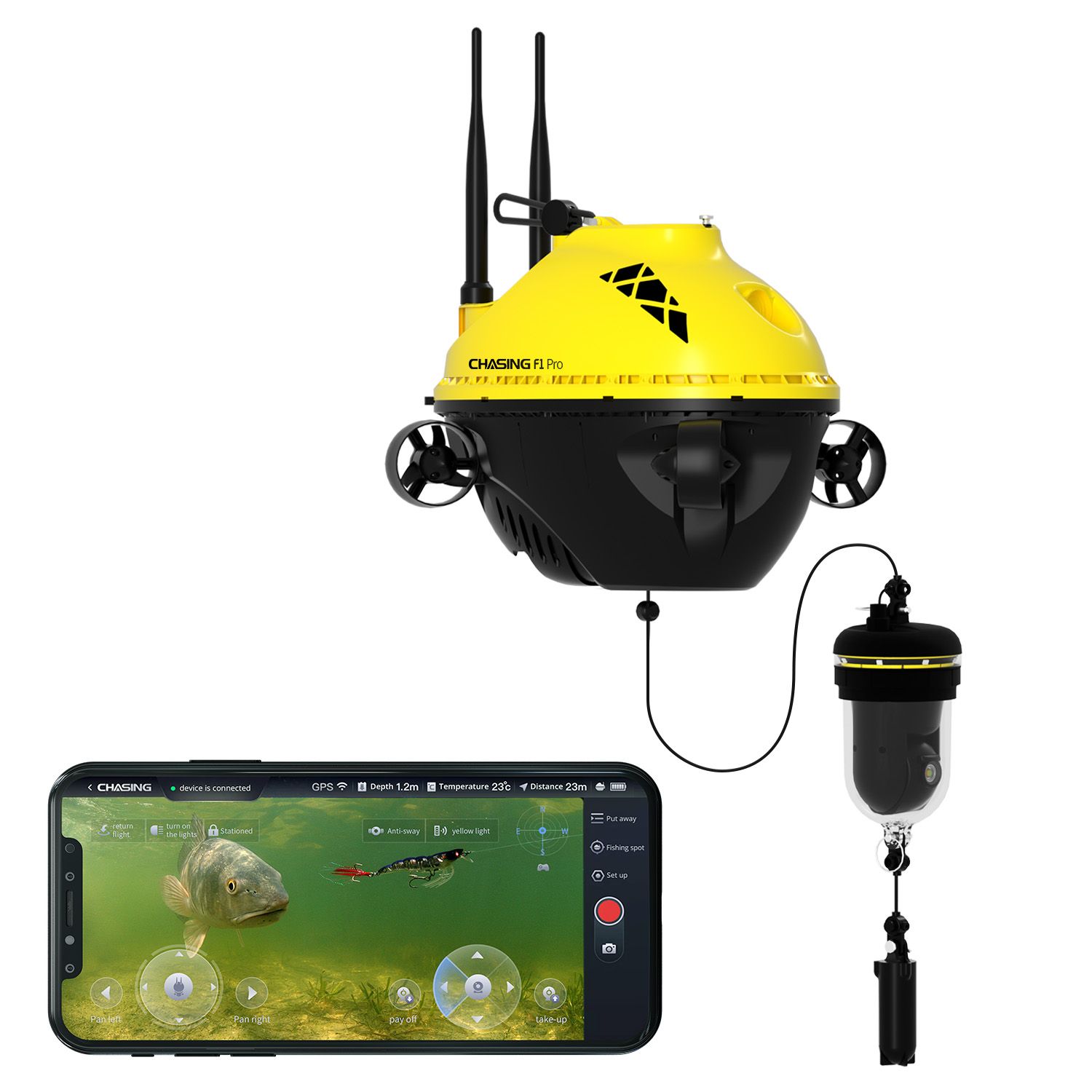 Live video recording with F1 Pro fishing camera