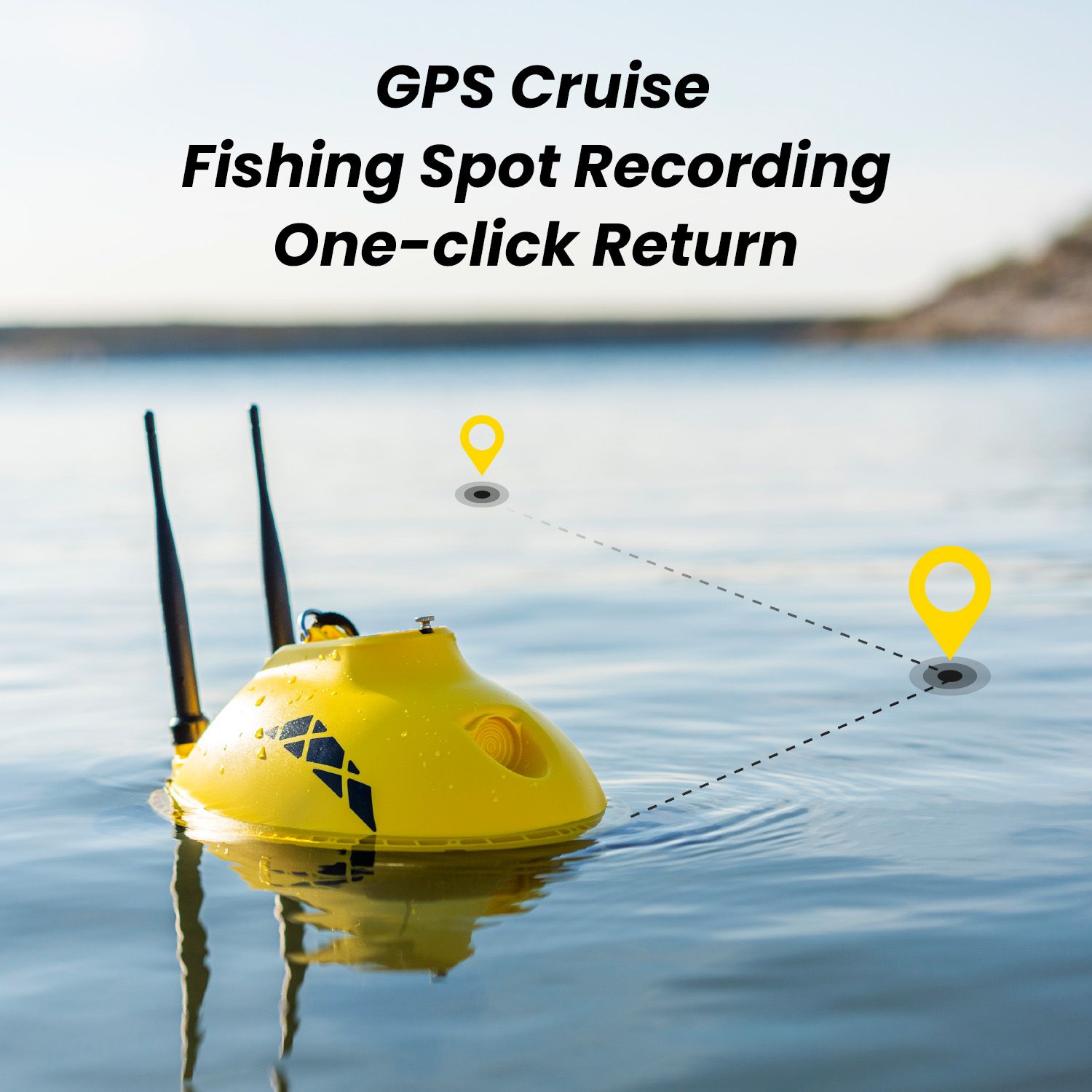 CanFish Chasing F1 PRO Fish Finder with GPS Cruise, Fishing Spot Recording and One-click Return